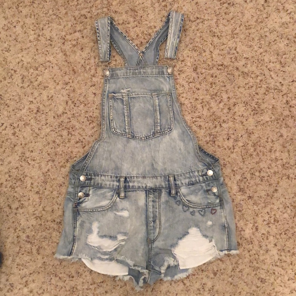 Jean short overalls